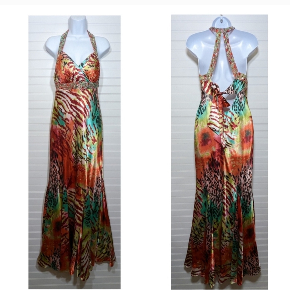 Dressbarn Rhinestone Prom / Mardi Gras Long Ballroom Gown // Size 8